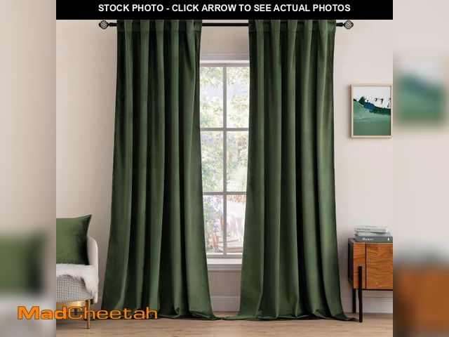 Lot 74-11553753 - MIULEE Velvet Curtains 90 inches 2 Panels - Luxury Room Darkening Curtains for Bedroom Living Room T...