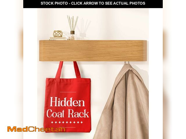 Lot 74-14062971 - OLEEK Wall Coat Rack with Shelf - Wall Shelf with Hooks - entryway Hooks - Modern Coat Rack - Wooden...