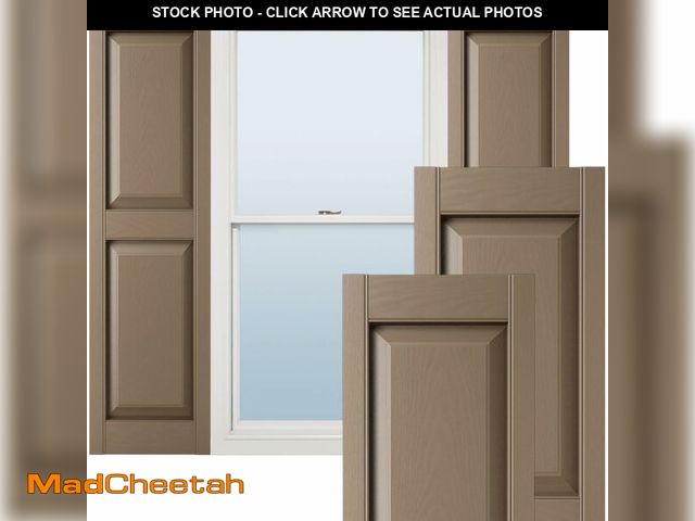 Lot 74-13768533 - 14 3/4"W x 39"H Lifetime Vinyl, Standard Two Equal Panels, Raised Panel Shutters, w/Installation Shu...