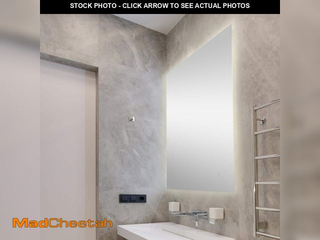 Lot 74-14306293 - JONATHAN Y Nora 26 in. W x 38 in. H Small Rectangular Frameless Antifog Back-Lit Wall Bathroom Vanit...