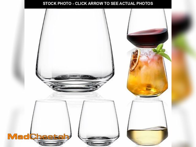 Lot 74-12978137 - Stemless Wine Glasses Set of 6-15ozÃ£â¬ÂHand-BlownÃ£â¬â Durable Red White Wine Glasses,Unique C...