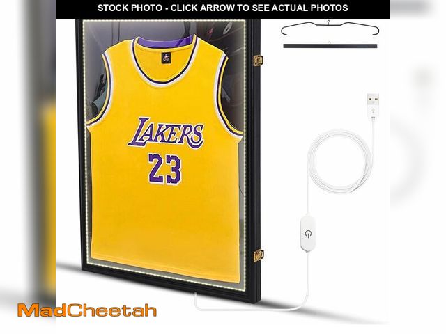 Lot 74-12899014 - Nice C Jersey Frame Display Case with Lights, LED, UV Protection, Valet Pinboard, Acrylic, Basketbal...