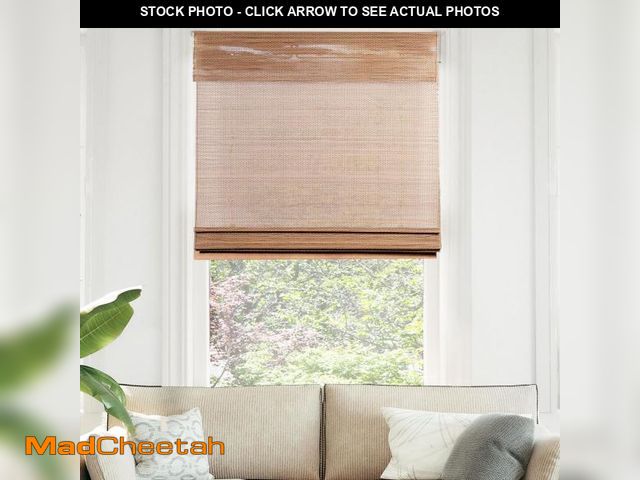 Lot 74-12138295 - CHICOLOGY Bamboo Roman Shades - Smart Choice Eco-Friendly Light Filtering Blinds for Windows, Premiu...