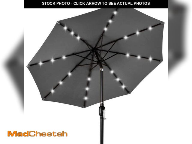 Lot 74-14287729 - Best Choice Products 10 ft. Market Solar LED Lighted Tilt Patio Umbrella with UV-Resistant Fabric in...