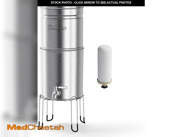 Lot 74-12367386 - Culligan with MaxClear Technology 2.25 Gallon Gravity Water Filter System, Brushed Countertop Cerami...