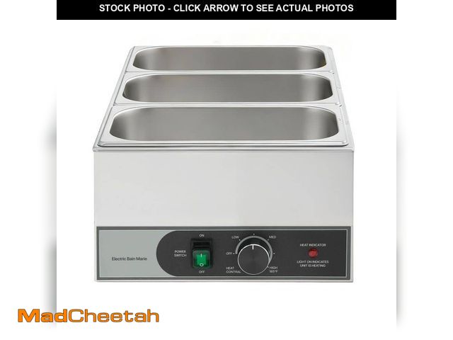 Lot 74-14393582 - Commercial Food Warmer, 1200W Electric Stainless Steel Steam Table, Quick Heating Countertop Buffet ...