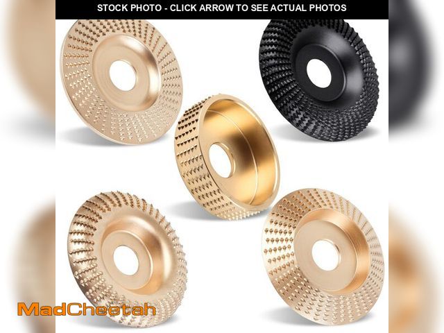 Lot 74-14151752 - Pomsare 5PCS Angle Grinder Wood Carving Disc Set, Polishing Wheel Pad Sanding Disc for Wood, Stump G...
