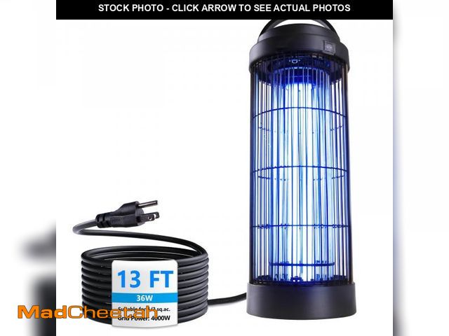 Lot 74-12050392 - Large Size Bug Zapper Outdoor for 1/2 Acres with 13FT Power Cord, 4000V Instant Killing Grid Removab...