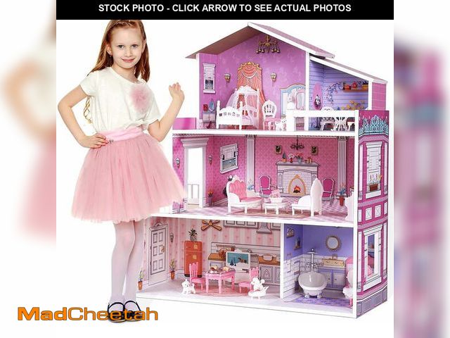 Lot 74-12765615 - Robud Victoria Wooden Dollhouse for Kids Furniture Preschool Dollhouse House Toy for Toddlers Girls ...