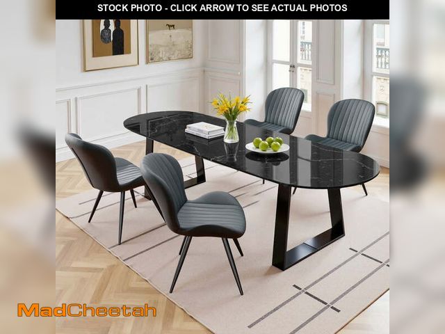 Lot 74-14352812 - Daluvenix Modern Dining Chairs Set of 4 Upholstered Comfy Fabric Kitchen &amp; Dining Room Chairs wi...