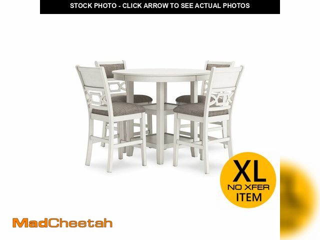 Lot 74-12786274 - Signature Design by Ashley Erinberg Casual Counter Height Dining Table and 4 Armless Upholstered Bar...