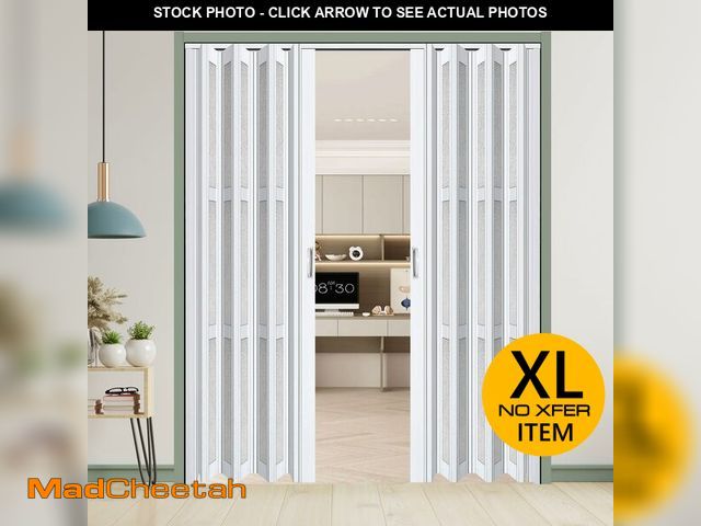 Lot 74-12895414 - CCBOYSHARDWARE 72X80in Double Accordion Door Interior,PVC Sliding Folding Doors with Lock,Divider Do...