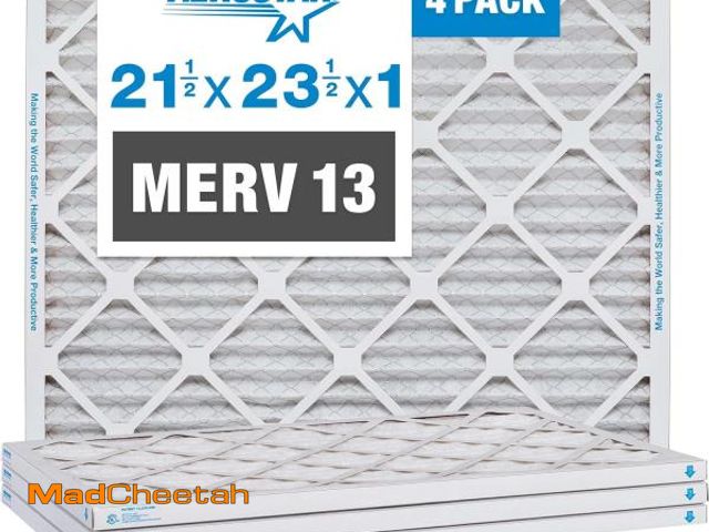 Lot 74-12399492 - Aerostar 21.5x23.5x1 MERV 13-4 Count - Pleated HVAC, Furnace &amp; Air Conditioner Filters - Removes...