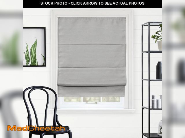 Lot 74-12399614 - CHICOLOGY Roman Shades for Windows, Blackout Window Treatments for Home, 34" W X 64" H, Del Mar Pear...