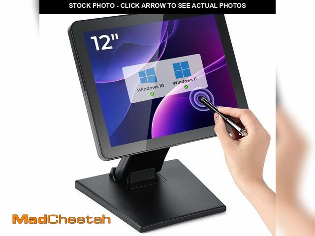 Lot 74-12715141 - MUNBYN 12-inch POS Touchscreen Monitor, LED POS Monitor, HDMI/VGA Capacitive Screen Display, Foldabl...
