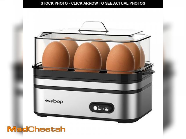 Lot 74-12435748 - Evoloop Rapid Egg Cooker Electric 6 Eggs Capacity, Soft, Medium, Hard Boiled, Poacher, Omelet Maker ...