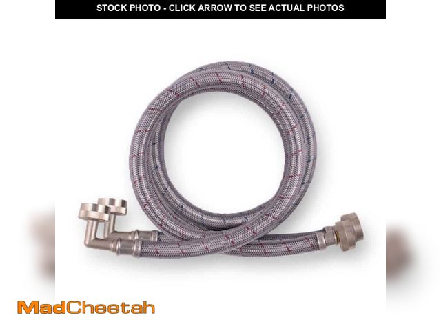 Lot 74-12776412 - Everbilt 4 ft. Universal Stainless Steel Washing Machine Hose with Elbow (2-Pack) - UNUSED