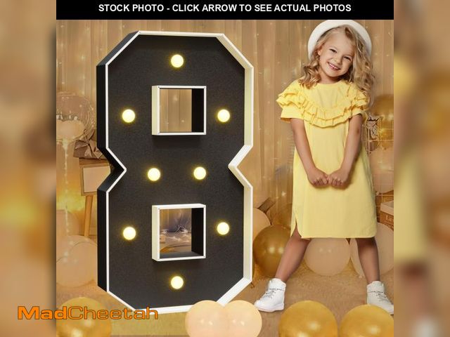 Lot 74-11551565 - imprsv Marquee Numbers Black 3FT: Black Party Decor - Light Up Number 8 Large 3 Feet Tall - Birthday...