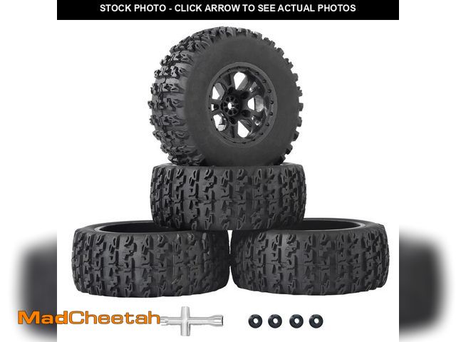 Lot 74-12977020 - RC Station 12mm Hex RC Wheels and Tires 4PCS 1/10 Scale RC Short Course Truck Tires for 4x4 2WD Trax...