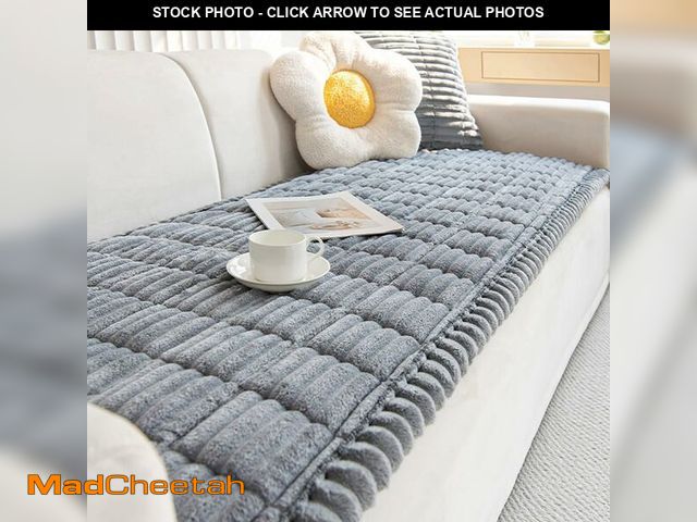 Lot 74-14214834 - vctops Striped Couch Cover Super Soft Corduroy Sectional Sofa Cover Washable Non Slip Sofa Slipcover...