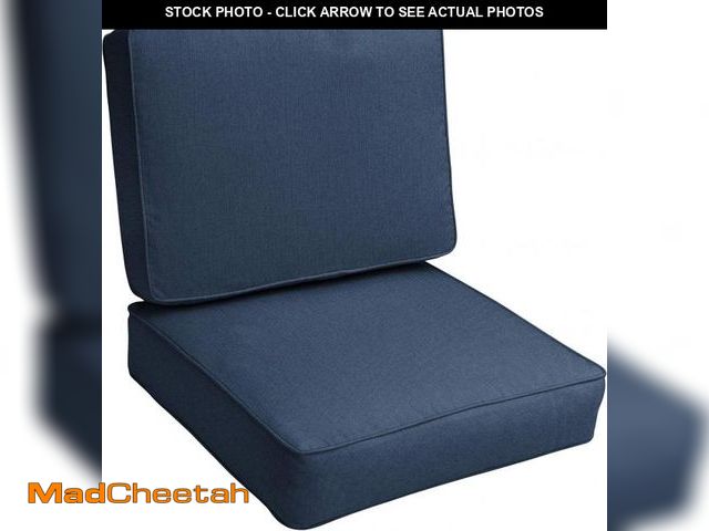 Lot 74-12138023 - Sorra Home Sunbrella Spectrum Indigo Outdoor Seat and Back Cushion, 2 Piece Set - UNUSED