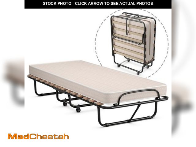 Lot 74-12166785 - Gymax Folding Bed Rollaway Extra Guest W/ Memory Foam Mattress Made in Italy - UNUSED