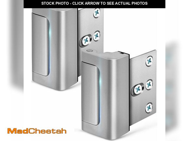 Lot 74-14148457 - Home Security Door Lock, 2 Pack Childproof Door Reinforcement Lock with 3 Inch Stop Withstand 800 lb...