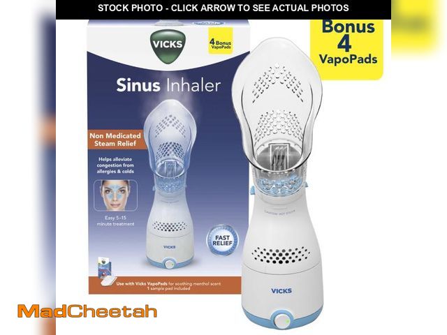 Lot 74-12422234 - (MISSING VAPO PADS)  Steam Sinus Inhaler, White, Model VIH200 - UNUSED