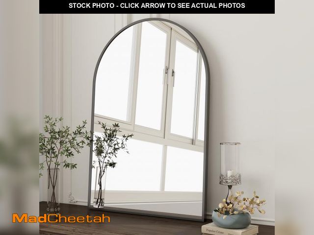Lot 74-12480415 - BEAUTYPEAK 20"x 30" Bathroom Mirror Wall Vanity Arched Mirror, Black - UNUSED