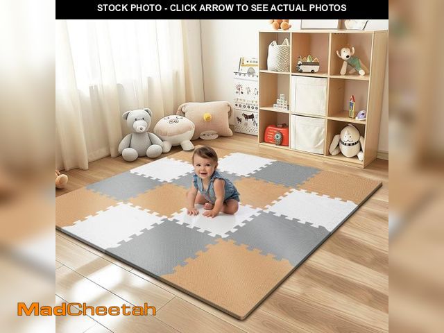 Lot 74-12136713 - 16 Tiles Baby Play Mat for Floor, EVA Foam Baby Floor Play Mat with 0.6 Inch Thick Interlocking Foam...