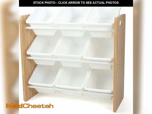 Lot 74-14305647 - Humble Crew Toy Storage Organizer with 9 Removable Storage Bins for Kids Playroom, 3-Tier Toy Organi...