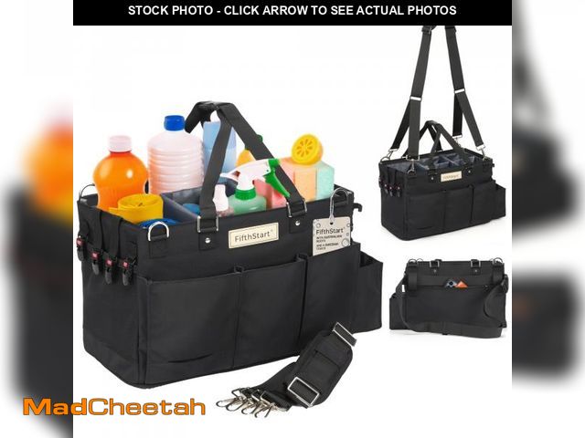 Lot 74-11549823 - FifthStart Multiuse Cleaning Caddy w/Waist &amp; Shoulder Strap - 9 Pockets Tote Bag for Housekeepin...