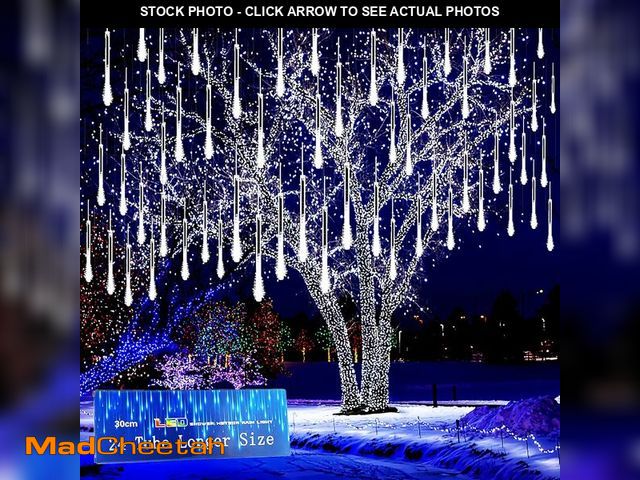 Lot 74-10955584 - Kwaiffeo Christmas Lights Outdoor, 24 Tubes(Equivalent to 3 Sets of 8-Tubes) Meteor Shower Lights Sn...