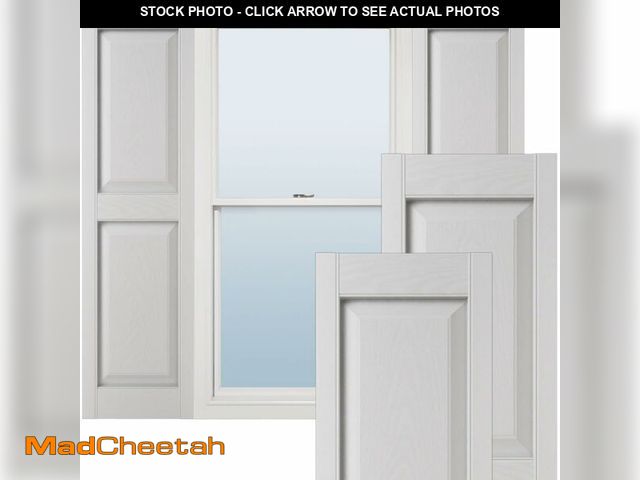 Lot 74-13768053 - Ekena Millwork Lifetime Vinyl LP2S12X04300WH Standard Two Equal Panel Vinyls, Raised Panel Vinyl Shu...