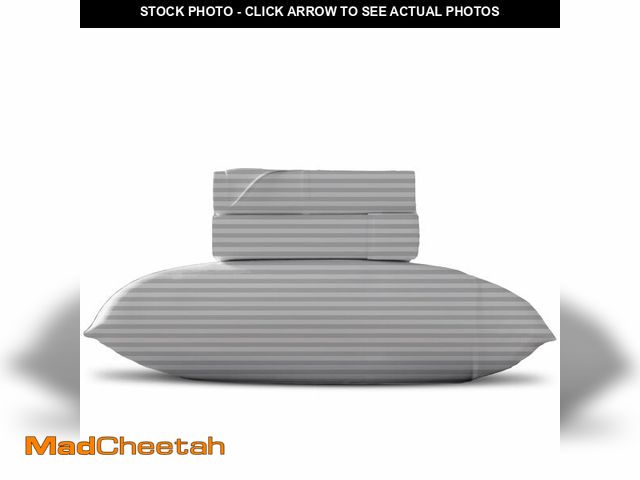 Lot 74-13720406 - TEXAS LINEN CO. Luxury Egyptian Cotton Twin XL Stripe Sheet Set - 600 Thread Count Extra Long Staple...