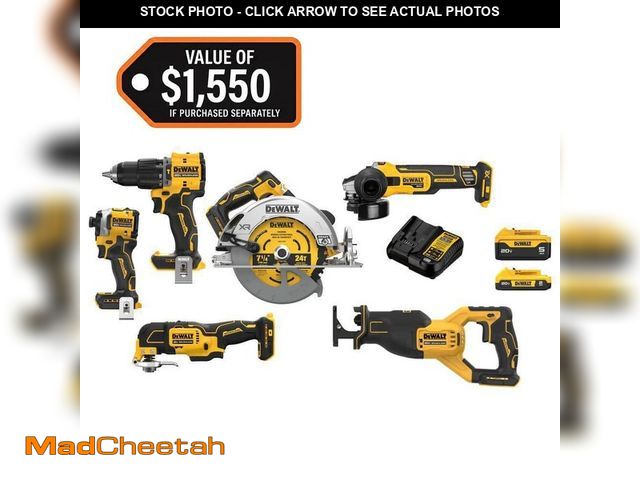 Lot 74-14222726 - DEWALT 20V MAX Lithium-Ion Cordless 6-Tool Combo Kit with 5.0 Ah and 2.0 Ah Batteries and Charger - ...