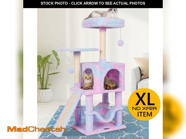 Lot 74-14358276 - MIAO PAW Rainbow Cute Cat Tree for Indoor Cat Tower with Scratching Post Modern Activity House Hammo...