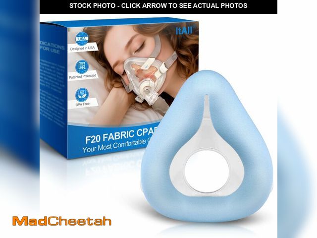 Lot 74-13953833 - Replacement F20-Style Fabric Mask (Medium) - No Silicone Contact, CPAP Full Face Cushion Wrapped by ...