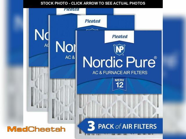 Lot 74-12799485 - Nordic Pure 20x25x2 Pleated MERV 12 Air Filters 3 Pack - UNUSED