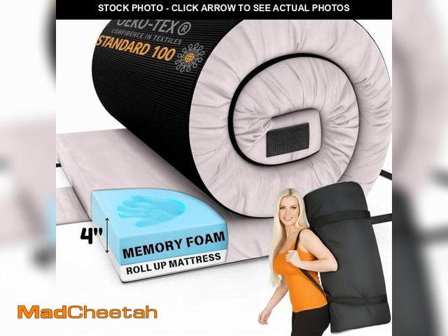 Lot 74-12419703 - Hazli Matrix Comfort-Cell 4 Inch Memory Foam Camping Mattress Pad - Roll Up Mattress for Adults - Po...