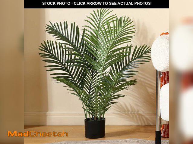 Lot 74-13777954 - 3 Feet Fake Majesty Palm Plant Artificial Majestic Palm Faux Ravenea Rivularis in Pot for Indoor Out...
