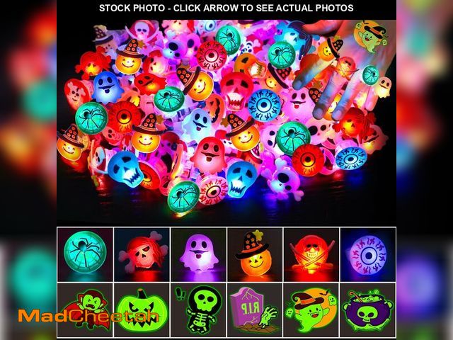 Lot 74-12967997 - 100 PCS Halloween Party Favors for Kids, Glow in The Dark Toys Bulk Halloween Party Supplies Light U...