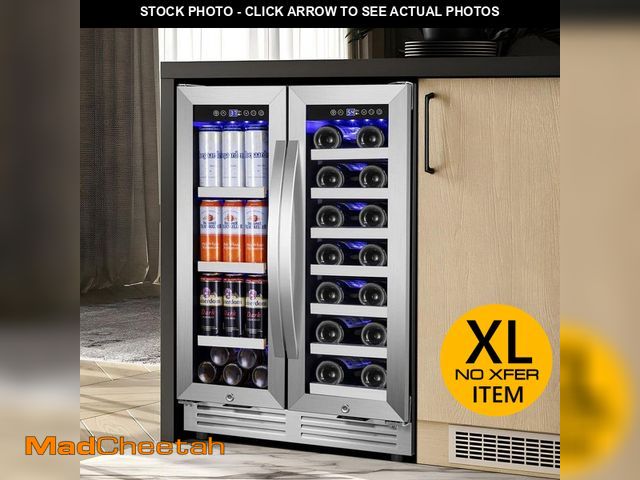 Lot 74-13038074 - TITTLA 23.47 in. Dual Zone 20-Wine Bottles and 85 Plus Cans Beverage and Wine Cooler in Stainless St...