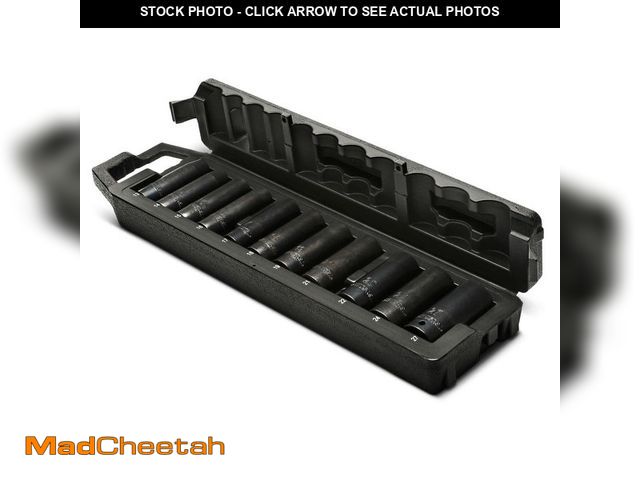 Lot 74-14255439 - *MISSING TWO* Husky 1/2 in. Drive Metric 6-Point Deep Impact Socket Set with Storage Case (11-Piece)...