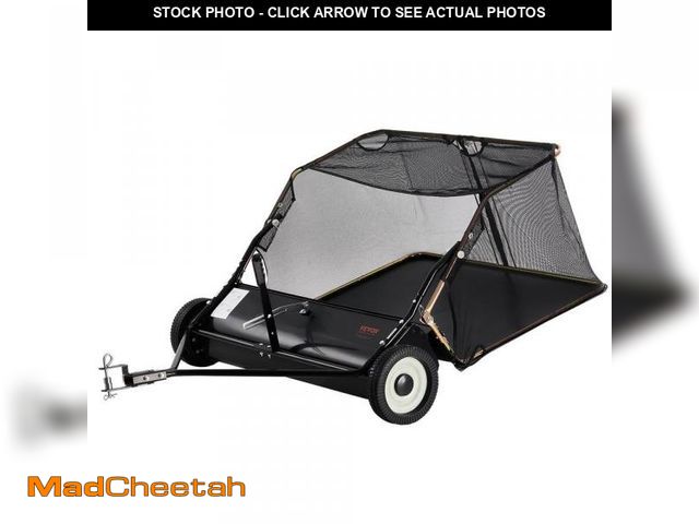 Lot 74-12424911 - VEVOR 42 in. Lawn Sweeper Tow Behind, 12 Cu. Ft. Large Pull Behind Grass Sweeper, 15 in. Edger Heavy...