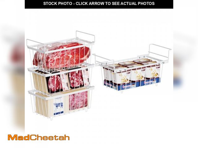 Lot 74-12049970 - iSPECLE 4 Pack Freezer Organizer Bins - Fit 7 Cu.Ft Chest Freezer, 1 Pack Small Hanging Organizer Bi...