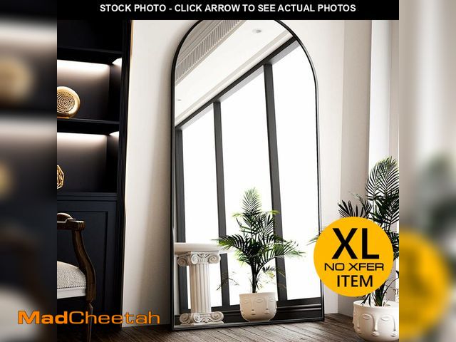 Lot 74-13074213 - VooBang Oversized Full Length Mirror, 76" x 34" Arch Floor Mirror with Stand, Aluminum Alloy Frame F...