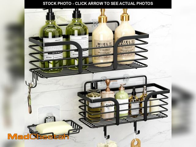 Lot 74-13550675 - Yougai Shower Caddy, Shower Organizer with Soap Holder and Hooks, Rustproof Shower Shelves, No Drill...