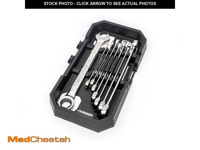 Lot 74-14254515 - (ONLY ON SET) Husky BITE SAE and Metric 72-Tooth Ratcheting Wrench Set (16-Piece) - USED