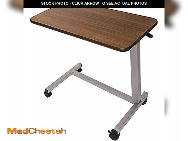 Lot 74-12366403 - Vaunn Medical Adjustable Overbed Bedside Table With Wheels (Hospital and Home Use) - UNUSED